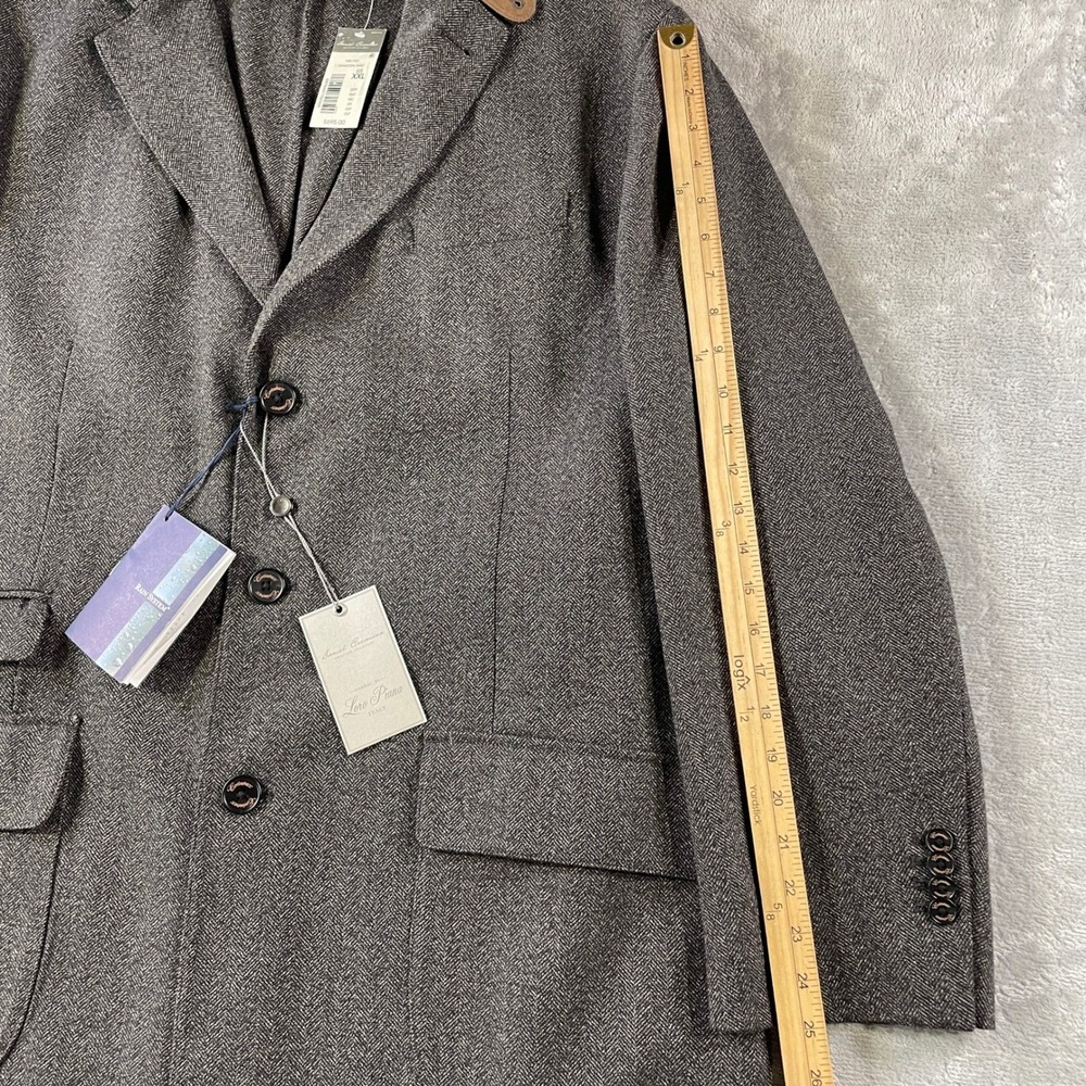 Loro Piana Daniel Cremieux Coat‎ Men XXL Wool Rain System Herringbone Italy - Picture 6 of 12